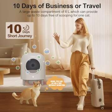 100% Safe Self Cleaning Cat Litter Box - The Game Changer for Cat Owners, Latest Model Automatic Cat Litter Box with APP Control, Odor Removal, Large Space for Multiple Cats