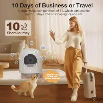 100% Safe Self Cleaning Cat Litter Box - The Game Changer for Cat Owners, Latest Model Automatic Cat Litter Box with APP Control, Odor Removal, Large Space for Multiple Cats