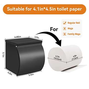 QIUYA Toilet Paper Holder Self Adhesive, Waterproof SUS304 Stainless Steel Toilet Paper Holder Box w...
