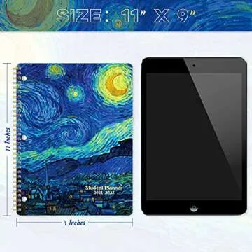 Student Planner 2021-2022 - Academic Planner from Jul 2021- Jun 2022, 9" × 11 ", Weekly Lesson Planner, Strong Twin- Wire Binding, 12 Monthly Tabs, Stickers, Perfect Organizer