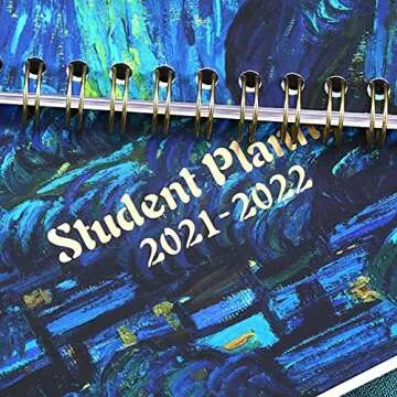 Student Planner 2021-2022 - Academic Planner from Jul 2021- Jun 2022, 9" × 11 ", Weekly Lesson Planner, Strong Twin- Wire Binding, 12 Monthly Tabs, Stickers, Perfect Organizer