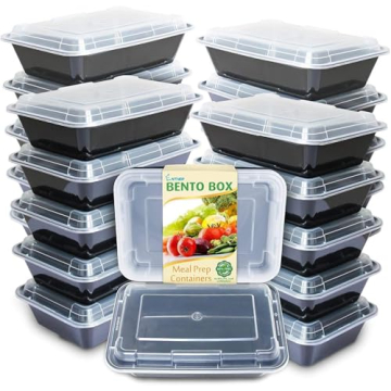 Enther Meal Prep Containers 20 pack 1 Compartment with Lids, Food Storage Bento BPA Free | Stackable...