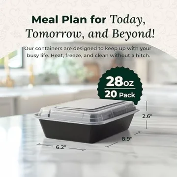 Enther Meal Prep Containers — Durable 20 Pack Bento Boxes