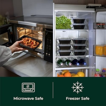 Enther Meal Prep Containers — Durable 20 Pack Bento Boxes