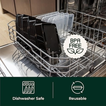 Enther Meal Prep Containers — Durable 20 Pack Bento Boxes