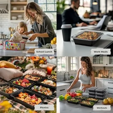 Enther Meal Prep Containers — Durable 20 Pack Bento Boxes