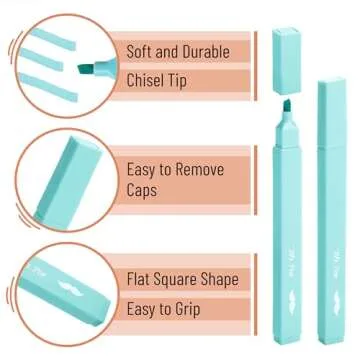 Mr. Pen- Aesthetic Highlighters, 8 pcs, Chisel Tip, Pastel Colors, Cute Highlighters Assorted Colors, Bible Highlighters and Pens No Bleed, No Bleed Highlighters for Bible Pages No Bleed