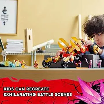 LEGO NINJAGO Kai’s Golden Dragon Raider Multi-Terrain Car Toy 71773 with Kai and Zane Minifigures, Building Set for Kids Ages 8 Plus