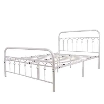 TUSEER Vintage Metal Bed Frame with Storage and Easy Assembly