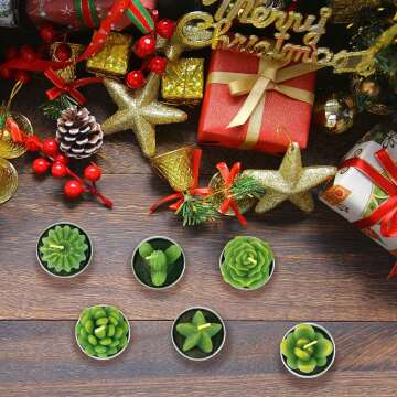 6 Cactus Tealight Candles - Home Decor & Gifts