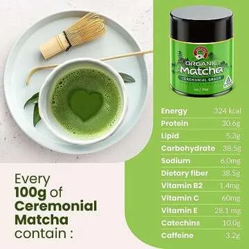 Avega Recreation Organic Ceremonial Grade Matcha Green Tea Powder - Authentic Japanese Origin - First Harvest Premium Teahouse Edition [1.07 Ounce]