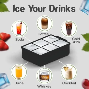 KitchFort Silicone Ice Cube Tray - Easy Release 2" Cubes