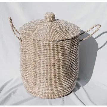 Chic Eco-Friendly Seagrass Laundry Hamper for Storage