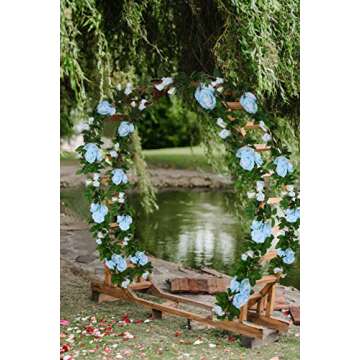 U'Artlines Blue Rose Vines for Elegant Home Decor