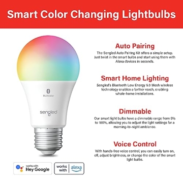 Sengled Smart Light Bulbs Color Changing LED with Alexa