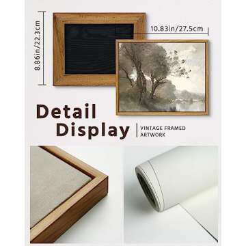 VIYYIEA Vintage Framed Canvas Landscape Wall Art