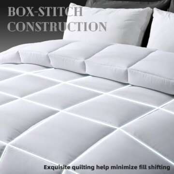 DOWNCOOL Comforters King Size, Duvet Insert,White All Season Lightweight Quilt, Down Alternative Hotel Comforter with Corner Tabs (White, King 102x90 Inches)