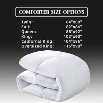 DOWNCOOL Comforters King Size, Duvet Insert,White All Season Lightweight Quilt, Down Alternative Hotel Comforter with Corner Tabs (White, King 102x90 Inches)