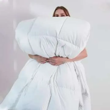 DOWNCOOL Comforters King Size, Duvet Insert,White All Season Lightweight Quilt, Down Alternative Hotel Comforter with Corner Tabs (White, King 102x90 Inches)