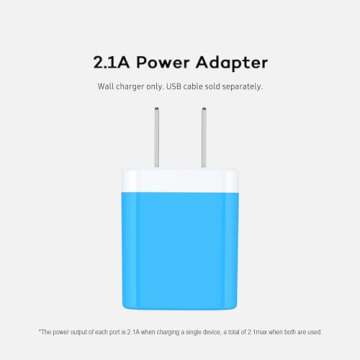 USB Wall Charger, [2-Pack] 5V/2.1AMP AILKIN 2-Port USB Wall Charger Home Travel Plug Power Adapter C...