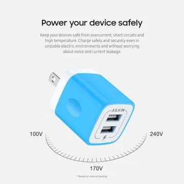 USB Wall Charger, [2-Pack] 5V/2.1AMP AILKIN 2-Port USB Wall Charger Home Travel Plug Power Adapter Charging Box for iPhone 15 14 13 12 Pro Max Mini SE 11 11Pro XS XR X 8 Plus, Samsung Galaxy, Moto