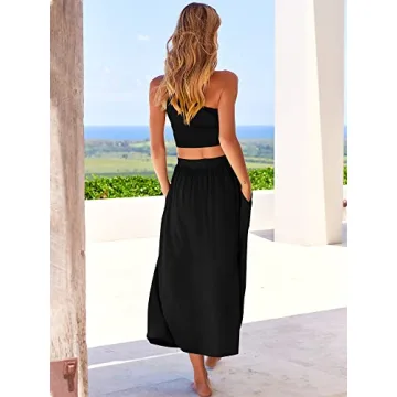 Shop ANRABESS Women's Chic One Shoulder Outfit Set - Black Medium