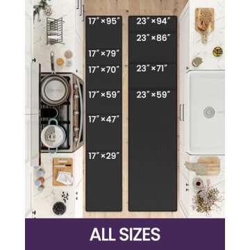 DEXI Kitchen Mats for Floor Cushioned Anti Fatigue, Set of 2, 17x29+17x59, Waterproof Stain Resistan...