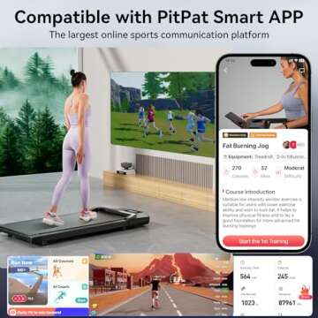 Lacuffy Walking Pad Treadmills for Home Office, Under Desk Walk Mat with APP and Remote Control, 3 in 1 Portable Exercise Equipment, Compact Jogging Running Machine for Small Space, 300 Lbs Capacity