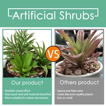 Hollyone Large Artificial Succulents Plants Faux Succulents in Pots Fake Succulent Potted Plants with Ceramic Pot for Home Decor Office Desk Bathroom Shelf Living Room