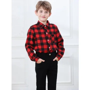 Flannel Plaid Baby Boys Shirt, Red Black 3-6 Months