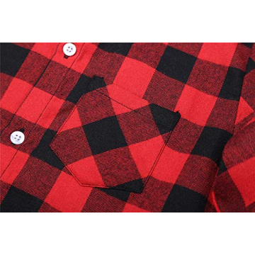Flannel Plaid Baby Boys Shirt, Red Black 3-6 Months
