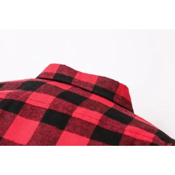 Flannel Plaid Baby Boys Shirt, Red Black 3-6 Months