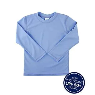 RUGGEDBUTTS Boys Blue Long Sleeve Rash Guard for Toddlers