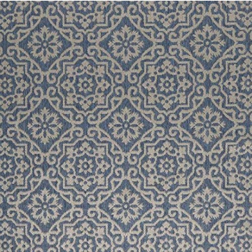 Nicole Miller New York Patio Country Danica Transitional Geometric Indoor/Outdoor Area Rug, Blue/Grey, 7'9"x10'2"