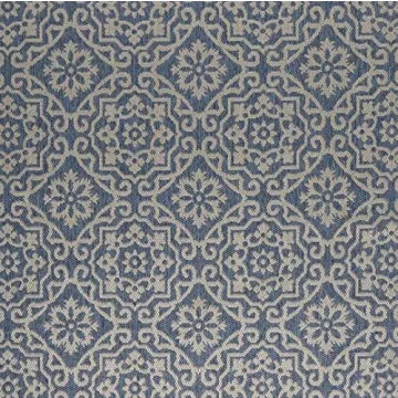 Nicole Miller New York Patio Country Danica Transitional Geometric Indoor/Outdoor Area Rug, Blue/Grey, 7'9"x10'2"