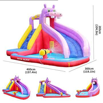 Doctor Dolphin Inflatable Bounce House Water Slide for Kids