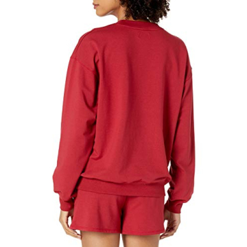 The Drop Women's Margot Loose Long Sleeve Crewneck Drop Shoulder Sweatshirt, Rio Red, L