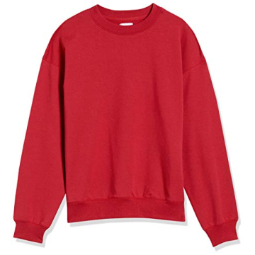 The Drop Women's Margot Loose Long Sleeve Crewneck Drop Shoulder Sweatshirt, Rio Red, L