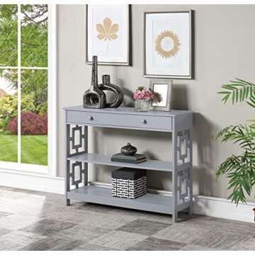 Convenience Concepts Town Square Console Table - Chic & Versatile Gray Design