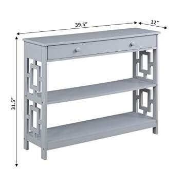 Convenience Concepts Stylish Gray Console Table