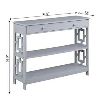 Convenience Concepts Stylish Gray Console Table
