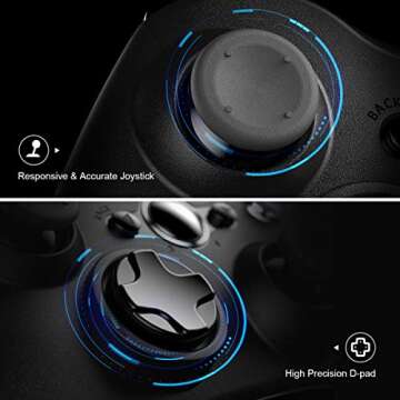 VOYEE Wireless Controllers with Receiver, Compatible with Microsoft Xbox 360/Slim/Windows 11/10/8/7, Upgraded Joystick with Dual Vibration Black