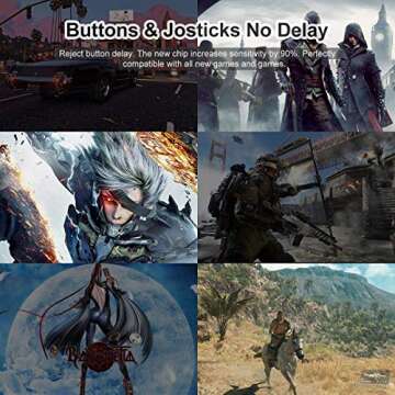 VOYEE Wireless Controllers with Receiver, Compatible with Microsoft Xbox 360/Slim/Windows 11/10/8/7, Upgraded Joystick with Dual Vibration Black