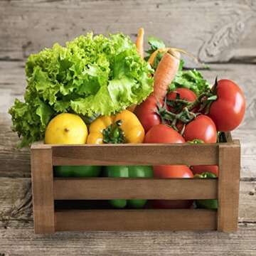 Lawei Set of 3 Wood Nesting Storage Crates with Handle, Rustic Farmhouse Decorative Wooden Crates Distressed Crates Storage Container for Display, Large Vintage Wood Decor Crates Wooden Baskets