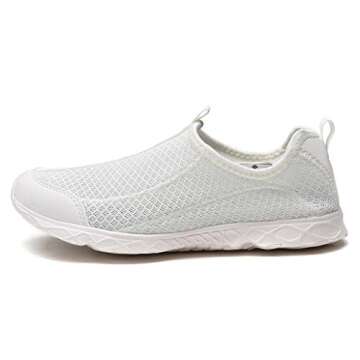 DREAM PAIRS Women's All White Athletic Slip On Water Shoes