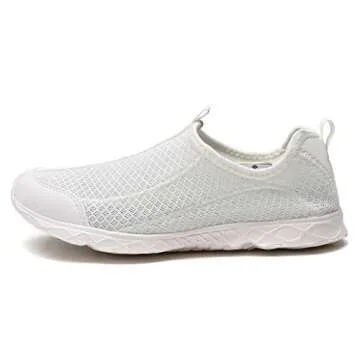 DREAM PAIRS Women's All White Athletic Slip On Water Shoes