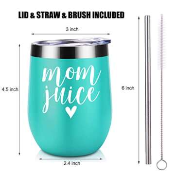 Mothers Day Gifts for Mom, Wife - Mom Juice - Funny Mom Gifts from Daughter, Son - Mom Birthday Gifts Ideas for Mom Friends, New Mom, Pregnant Mom, Mom to be, Her - Coolife Wine Tumbler Mom Cup Mug