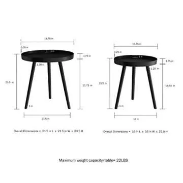 Nesting Side Tables Set for Living Room and Bedroom