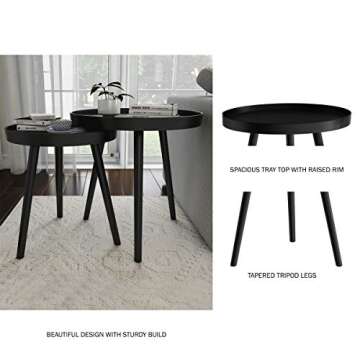 Nesting Side Tables Set for Living Room and Bedroom