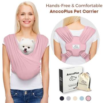 AnccoPlus Dog Carriers for Small Dogs, Front Facing Dog Sling Carrier, Hands Free Cat Carrier, Size ...